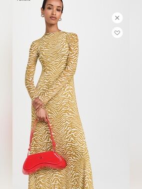RESA Mustard and White Long Sleeve Maxi Dress
